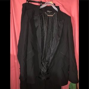 Tracee Ellis Ross for JCPenney black poly pant suit, blazer & wide leg pants